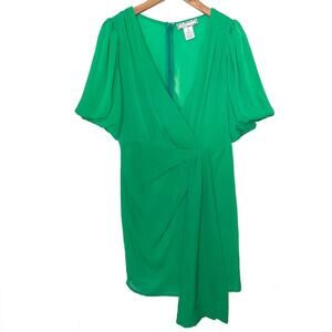 A. Calin Flying Tomato Kelly Green Tie Waist Mini Dress Size Medium